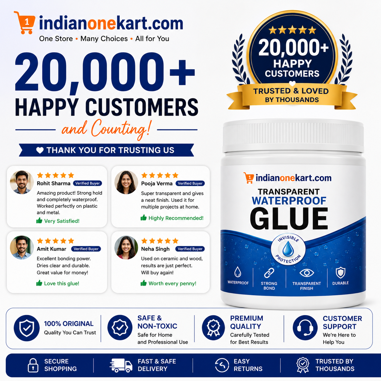 Transparent waterproof glue