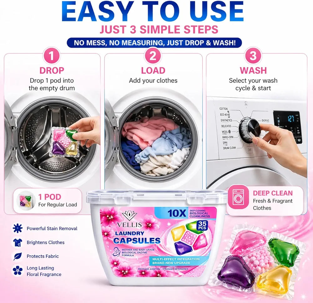 5-in-1 Laundry Detergent Pods.