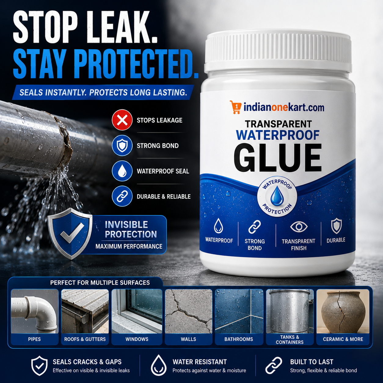 Transparent waterproof glue