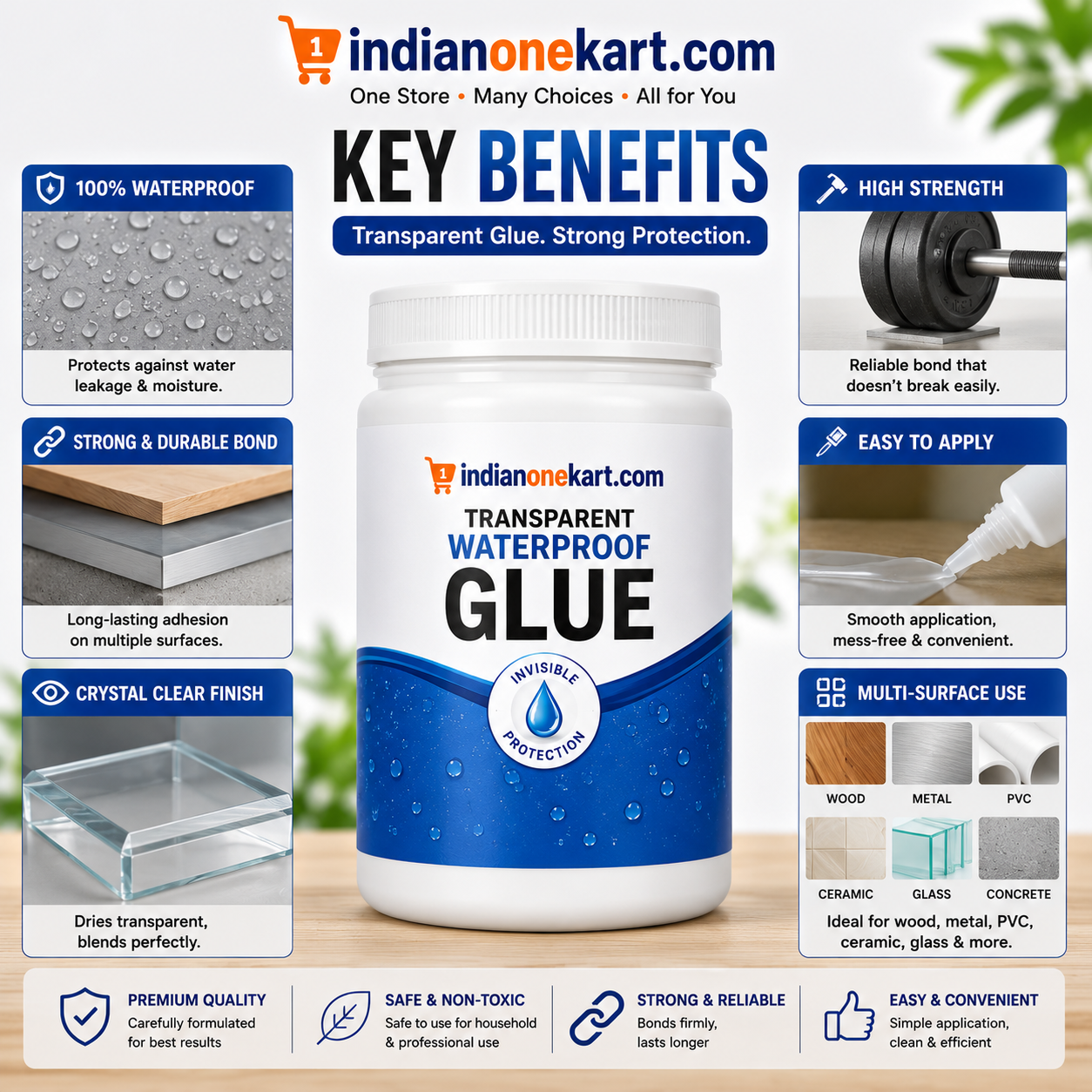 Transparent waterproof glue